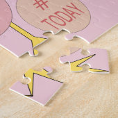 Aangepast roze meisje van 100 jaar legpuzzel (Zijkant)