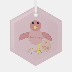 Aangepast roze meisje van 10 dagen glas ornament