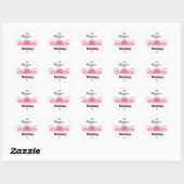 Aangepast roze ontwerp ronde sticker (Vel)