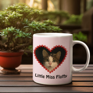 Aangepast roze petfotopootje drukt geheugen af koffiemok