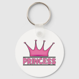 Aangepast roze prinses sleutelhanger