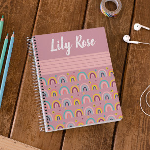 Aangepast Roze Regenboog Patroon Kind Notitieboek