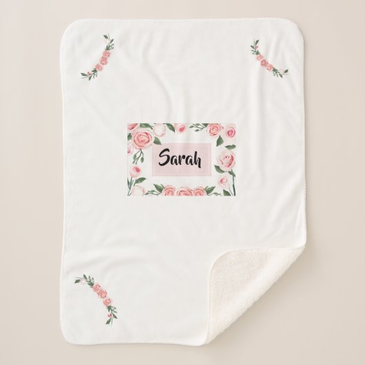 Aangepast roze roze ruimte decor & Design Sherpa Deken (Voorkant)