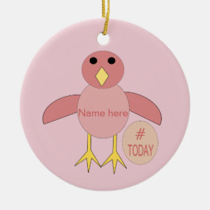 Aangepast roze sierlijk meisje keramisch ornament