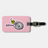 Aangepast roze tennisracket bagagelabels (Voorkant horizontaal)