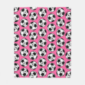 Aangepast roze Voetbal patroon Fleece Deken (Voorkant)