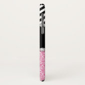 Aangepast roze zwart-wit met glitter Case-Mate iPhone case (Achterkant/links)