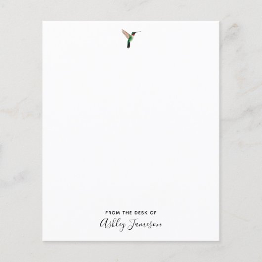 Aangepast, ruby-throated Hummingbird Note Paper (Voorkant)