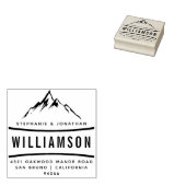 Aangepast Rustiek Bergavontuur Retouradres Rubberstempel (Gestempeld)