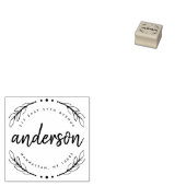 Aangepast rustiek penseelscript familie retouradre 	rubberstempel (Gestempeld)
