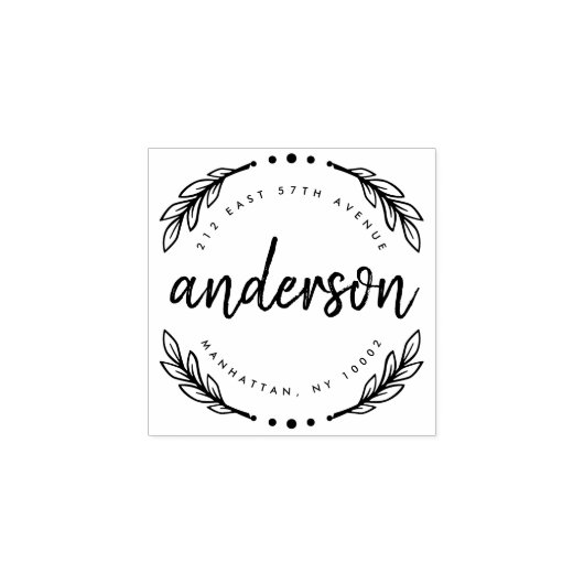 Aangepast rustiek penseelscript familie retouradre 	rubberstempel (Afrduk)