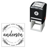 Aangepast rustiek penseelscript familie retouradre zelfinktende stempel (In situ)