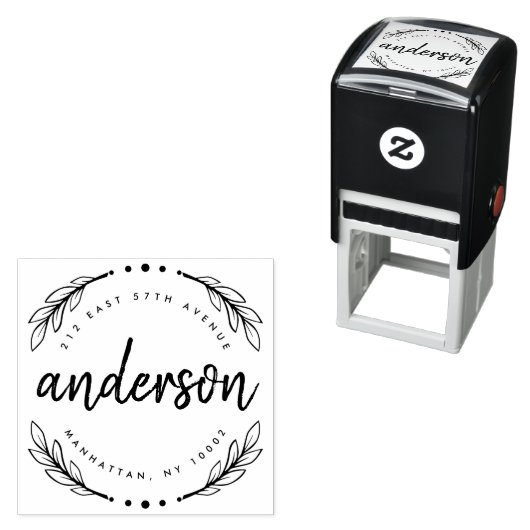 Aangepast rustiek penseelscript familie retouradre  zelfinktende stempel (In situ)