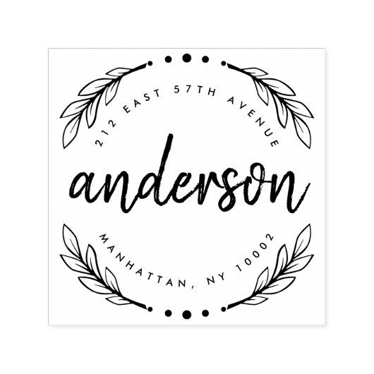 Aangepast rustiek penseelscript familie retouradre zelfinktende stempel (Design)