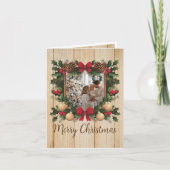 Aangepast rustiek traditioneel familieportret feestdagen kaart (Voorkant)