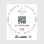 Aangepast salonlogo Instagram QR-code Sticker (Vel)