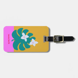 Aangepast schattig modern palm genaamd geel Label Bagagelabel