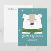 Aangepast schattig poolbeer in sneeuwblauw (Voorkant / Achterkant)