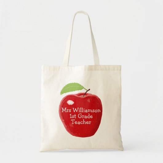 Aangepast schilderen van Apple-leerkrachten Tote Bag (Voorkant)