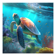Aangepast schildpad afbeeldingsfoto print aandenke