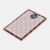 Aangepast schildpad Rood zwart-wit TartanPatroon Post-it® Notes (Schuin)