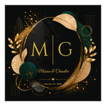 Aangepast Schrift op Luxe Zwart Goud Abstract Fram