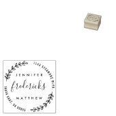 Aangepast script getrouwd koppel retour adres 	rubberstempel (Gestempeld)