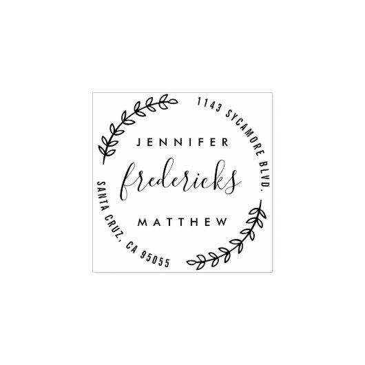 Aangepast script getrouwd koppel retour adres 	rubberstempel (Afrduk)