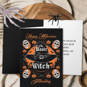 Aangepast script Jack o Lantern Witch Pet Hallowee Kaart