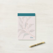 Aangepast script levendige blauwe rand Modern Post-it® Notes (Op bureau)