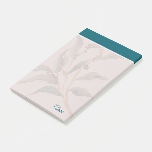 Aangepast script levendige blauwe rand Modern Post-it® Notes (Schuin)