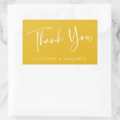 Aangepast script Modern Yellow Weddenschap Bedankt Rechthoekige Sticker (Tas)