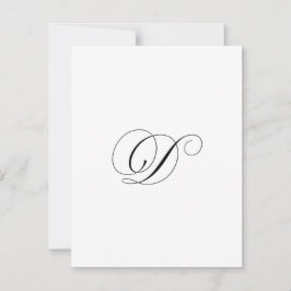 Aangepast script monogram "D" Notitiekaartje