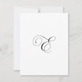 Aangepast script monogram "E" Notitiekaartje