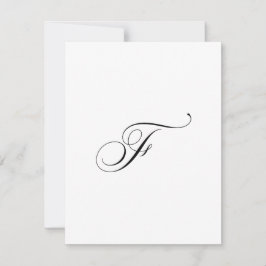 Aangepast script monogram "F" Notitiekaartje