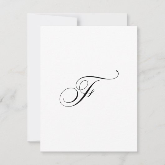 Aangepast script monogram "F" Notitiekaartje (Voorkant)