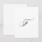 Aangepast script monogram "F" Notitiekaartje (Voorkant / Achterkant)