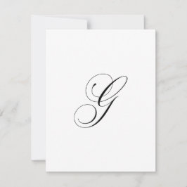 Aangepast script monogram "G" Notitiekaartje
