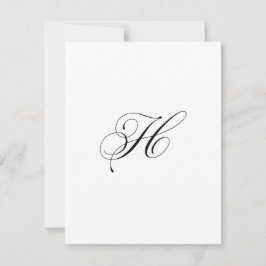 Aangepast script monogram "H" Notitiekaartje