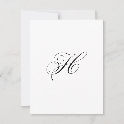 Aangepast script monogram "H" Notitiekaartje (Voorkant)