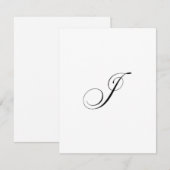 Aangepast script monogram "J" Notitiekaartje (Voorkant / Achterkant)
