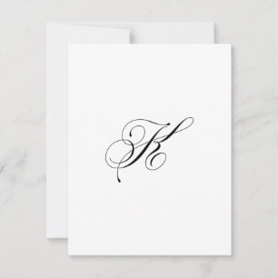 Aangepast script monogram "K" Notitiekaartje