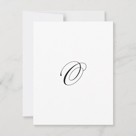 Aangepast script monogram "O" Notitiekaartje (Voorkant)
