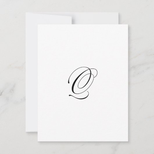 Aangepast script monogram "Q" Notitiekaartje (Voorkant)