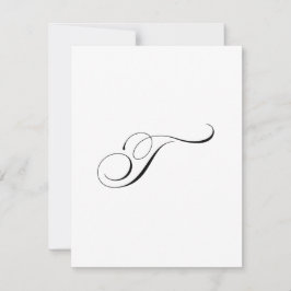Aangepast script monogram "T" Notitiekaartje