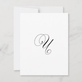 Aangepast script monogram "U" Notitiekaartje