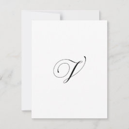 Aangepast script monogram "V" Notitiekaartje