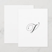 Aangepast script monogram "V" Notitiekaartje (Voorkant / Achterkant)