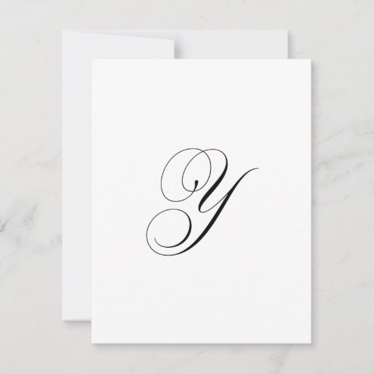 Aangepast script monogram "Y" Notitiekaartje (Voorkant)