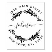 Aangepast script naam Ronde Return-adres Rubberstempel (Afrduk)